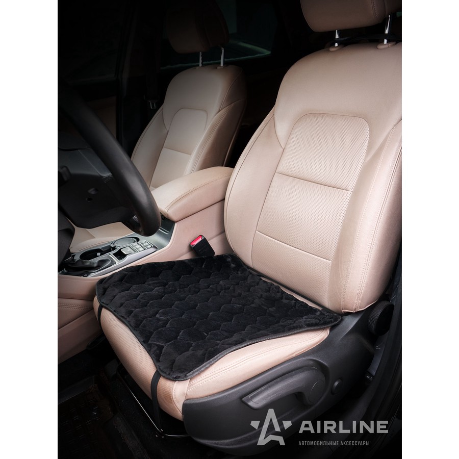 Накидка на сиденье "AIRLINE" искусственный мех черный (подушка на перед. сиденье) (1 шт) - AIRLINE None None